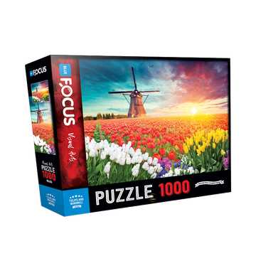 Blue Focus | Tulips and Windmill - 1000 Teile Puzzle - Nur CHF 12.90! Jetzt kaufen auf fluxed.ch